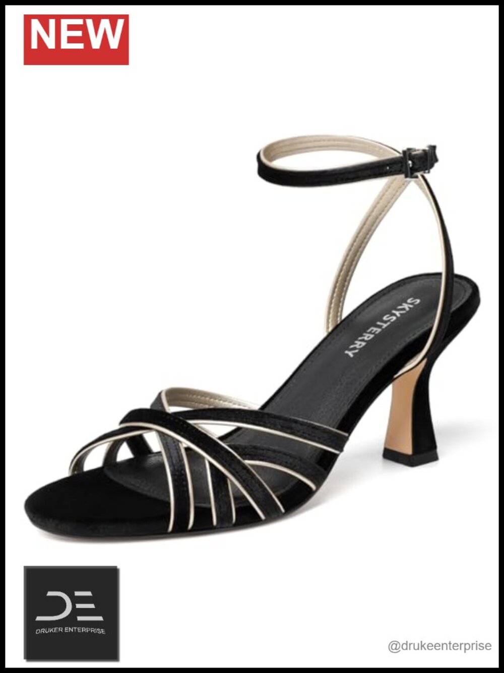 Strappy Kitten Heel Sandals with Crisscross Straps and Adjustable Ankle Strap